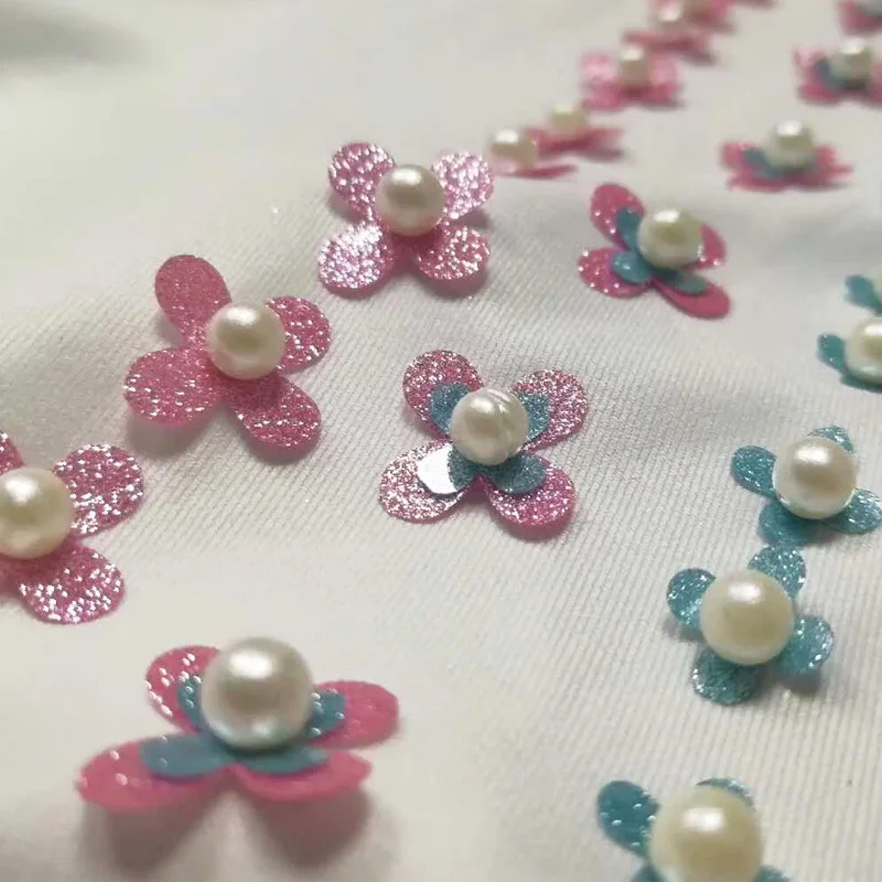 New Fashion Glitter Powder 12mm 15mm 18mm 25mm PET Film Flower For Garment Handicrafts Hair Shoes Bags DIY Accessories