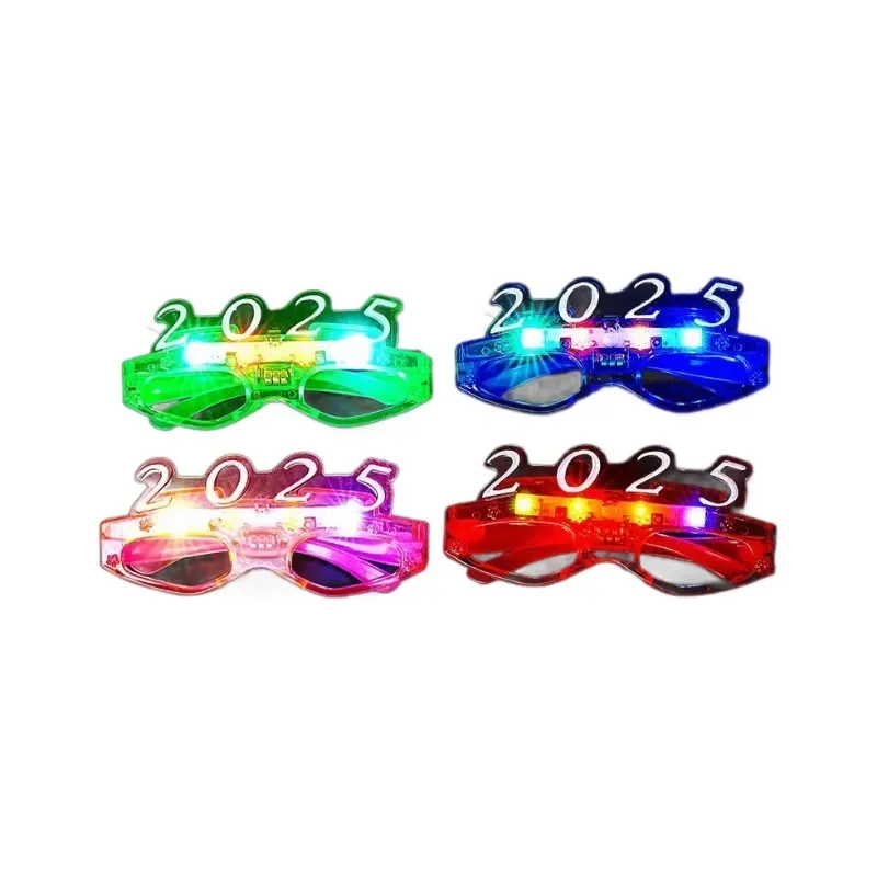 MADESHINE 2025 Luminous Digital New Year Eve Christmas Carnival Party Glowing in The Dark Light Up Flashing Led Glasses