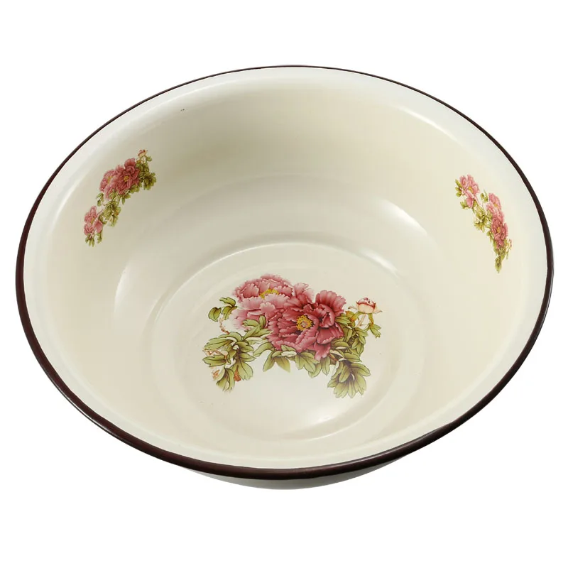 Wholesale Enamel Coating basin with flower for kitchenware