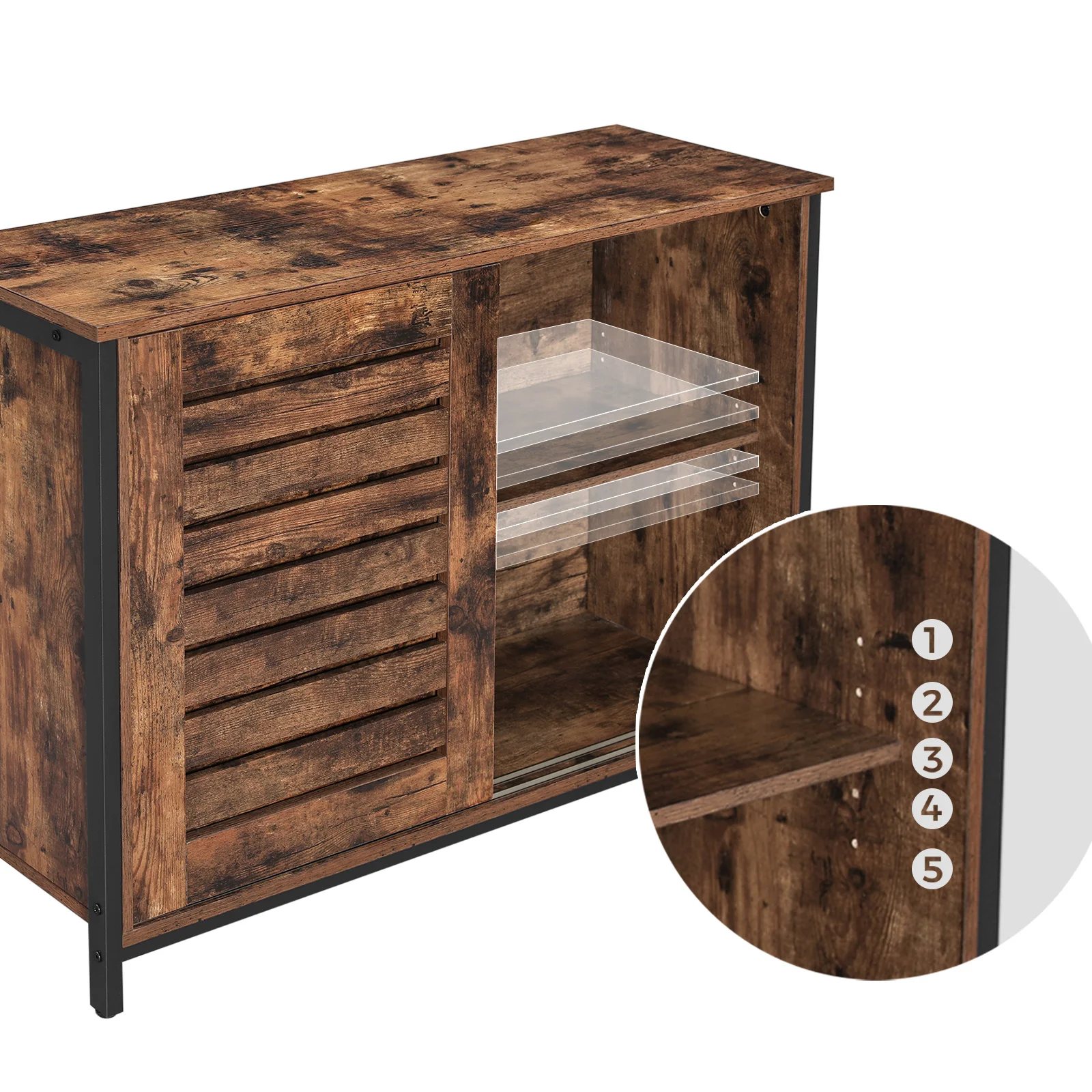 VASAGLE Home Kitchen Furniture Kitchen Cabinet with Sliding Doors Sideboard Storage Buffet Cabinets