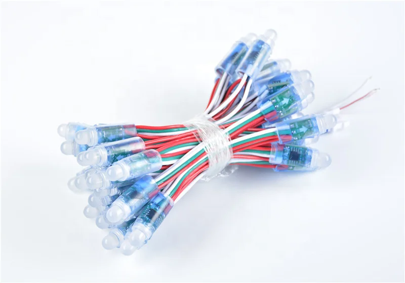 WS2811 IC Addressable RGB 12mm LED String Full Color 12V LED Pixels Module Waterproof IP68 Point Led Smart String Light