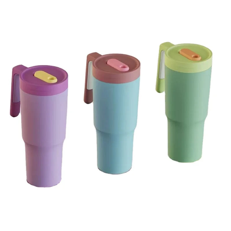 Eco Friendly 40oz Double Wall Stainless Steel Beer Tumbler Insulated Travel Mug Vacuum Coffee Cup With Straw Lid And Brush