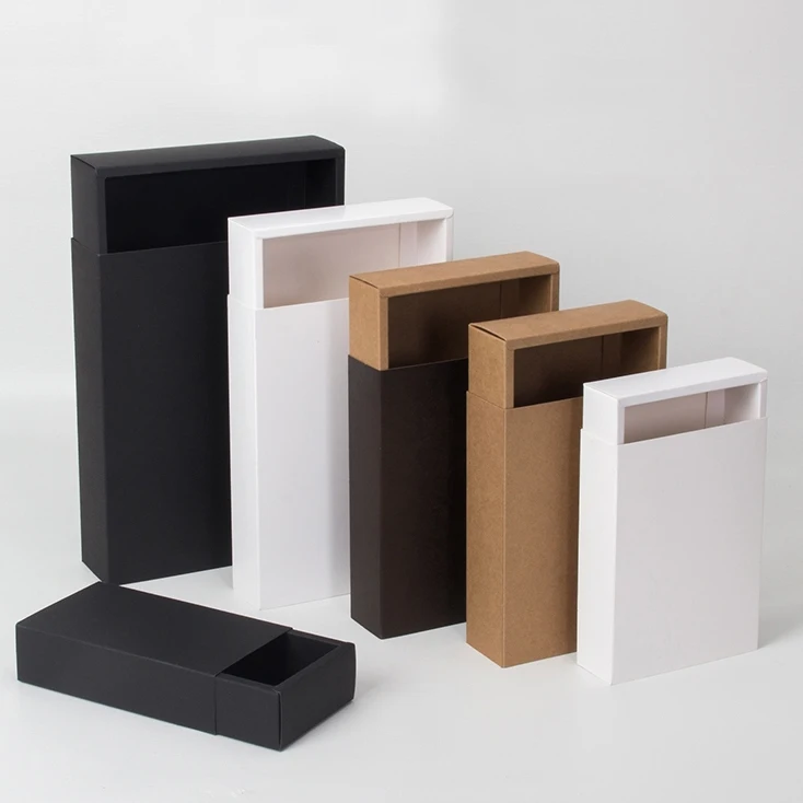 Wholesale Logo Custom Printed Kraft Paper Sliding Cosmetics Box,Drawer Box For Phone Case Packaging