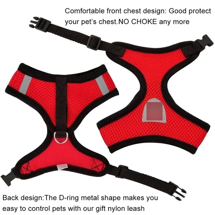 Cat Adjustable Harness Polyester Mesh Soft Breathable Vest Walking Lead Leash For Small Medium Dog Cats Pet Easy Control