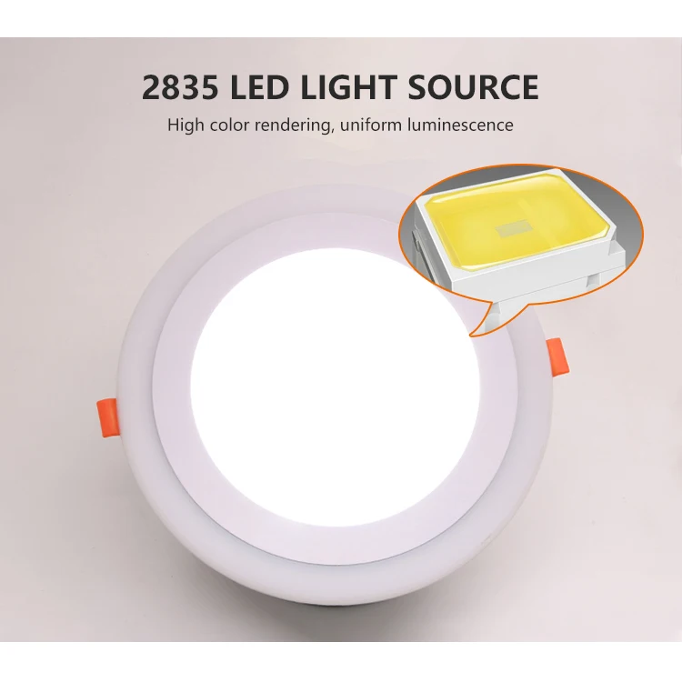 Modern Style Square Round Indoor Lighting Two Color 3w 4w 6w Smd Recessed RGB Led Panel Light