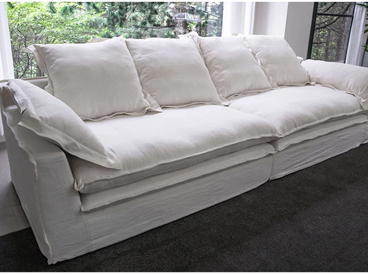 New design Modern luxury Big Cloud living room sofa set furniture cushion feather filled white L-shaped modular sofa set