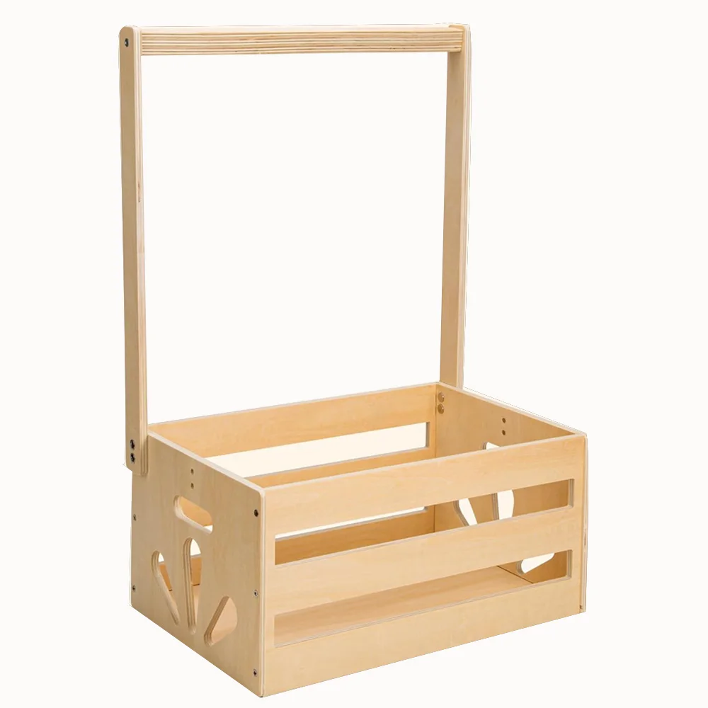 Wooden Baby Shower Crate Closet Basket with Handle Baby Storage Crate Hamper Wooden Gift Crate Personalized Basket for Pregnancy