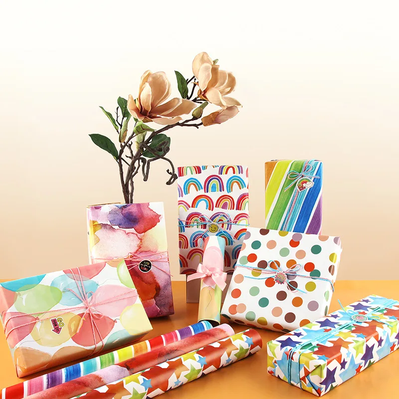 Hot Sale Wrapping Paper Thickened Colorful Cartoon Birthday Gift Wrapping Paper for Holiday Gift