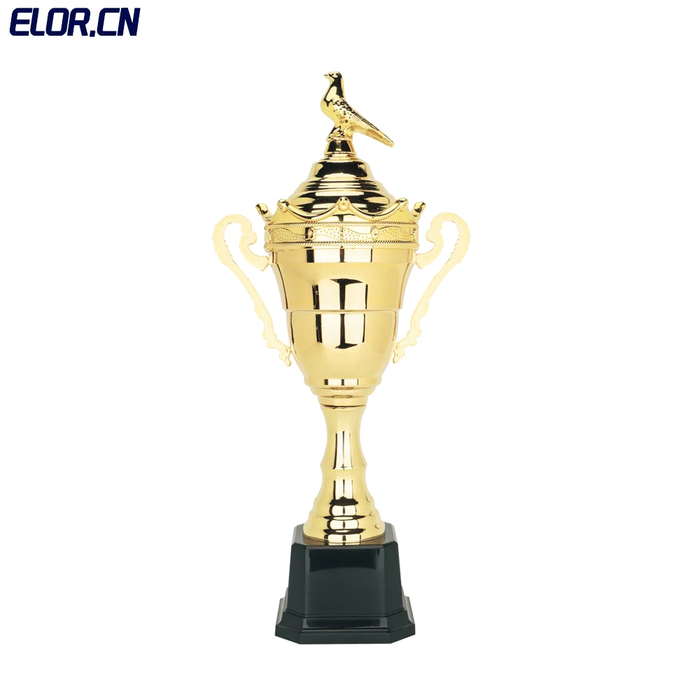 Elor Creative Design Golden Golf Trophies And Awards With Custom Nameplate Factory Direct Supply Sports Trophy Cup Plaques