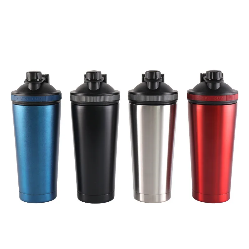 New Design Custom Logo 750ml Vacuum Stainless Steel Fitness Shaker Bottle Gym Protein Shaker Cup