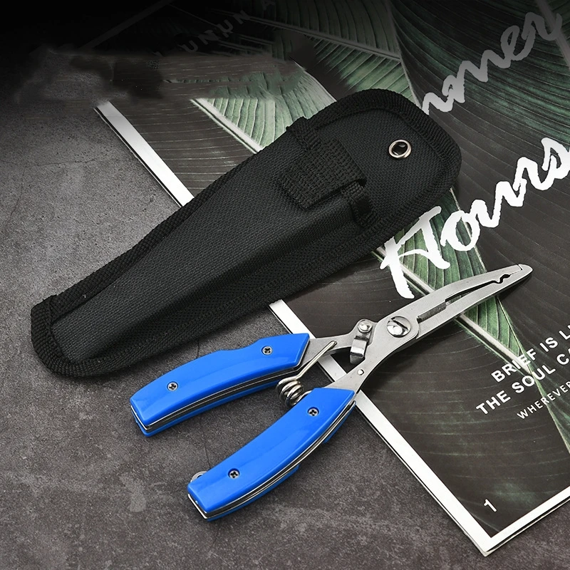 New OEM Multifunction Curved Mouth Fishing Pliers Stainless Fishing Lanyards Lure Cutter Hook Remover Cutting Fish Use Tongs
