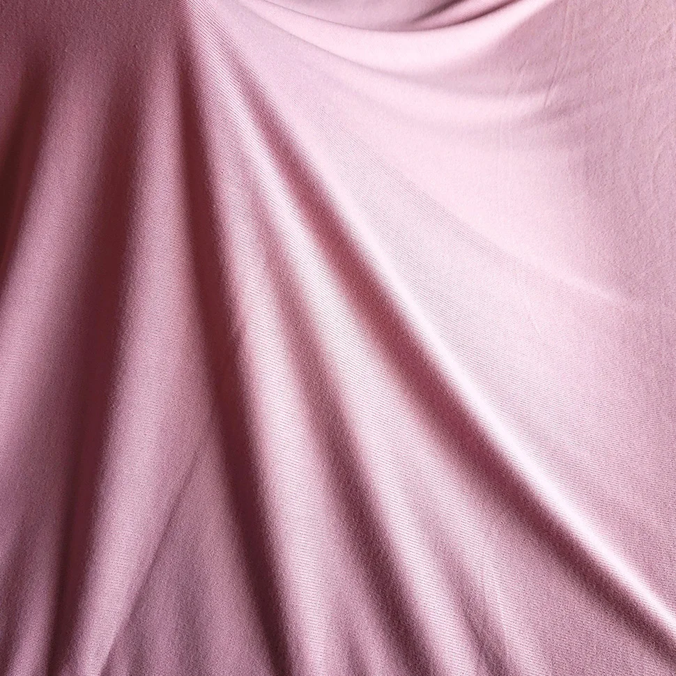 
Pink TR Hacci Knit Jersey Fabric Double Brushed Poly Spandex 230GSM Fabric For Sweater 