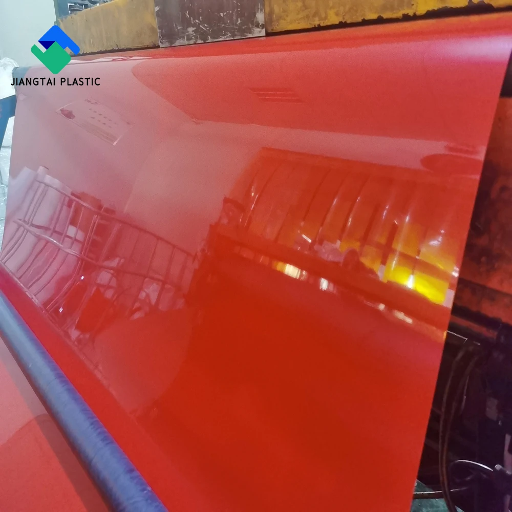 Jiangtai 0.90MM thickness red color rigid pvc plastic sheet
