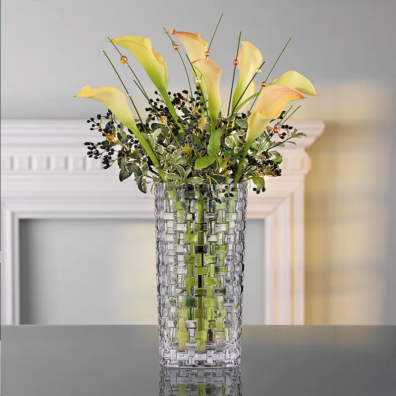 High Quality Modern Furnishing Accessary Sitting Room Household Flower Plant Glass Vase