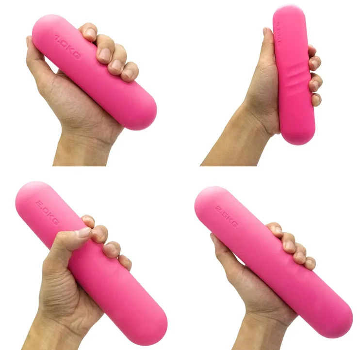 Customization Dropshipping 1kg Free Hand Weights Gym Equipment Silicone Rubber Dumbbells Set for Strength Training