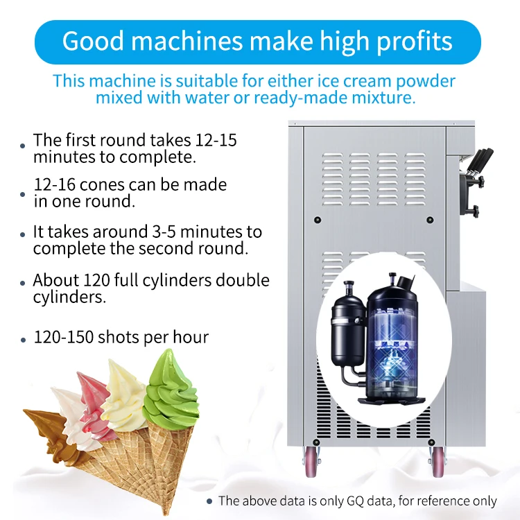 MK-25FB Commercial Automatic Soft Serve Ice cream Maker  Machines  With Spare parts For Business