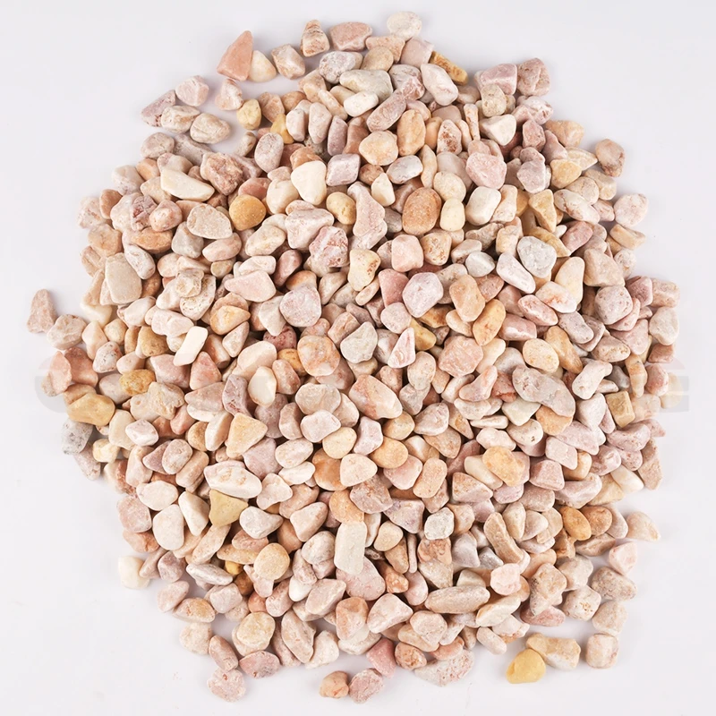 Hot Sale Natural Yellow Tumbled Gravel Rock River Stone Pebbles Cobbles Outdoor Garden Road Stone Paving Decorative Park