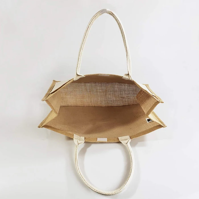 Wholesale Eco Friendly Natural Burlap Hessian Shopper Jute Shopping Tote Beach Bag with Custom Printed LOGO