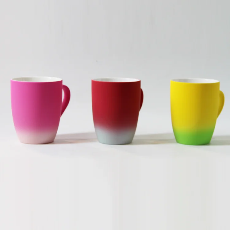 factory cheap food safe spray colorful soft touch ceramic coffee mugs with custom logo for gift promotion