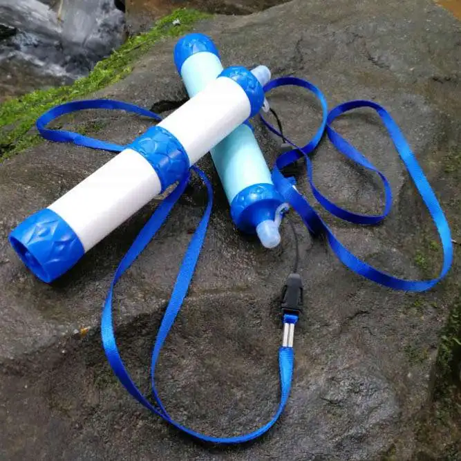
survival mini kit straw filter personal water portable water purifier for hiking drinking 