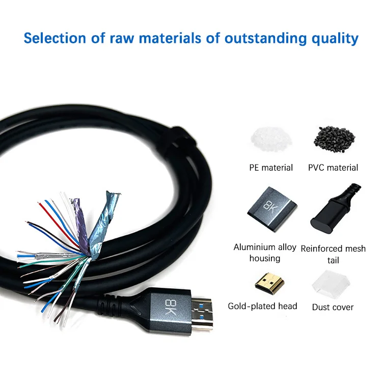 Ultra High Speed 8K HD MI 2.1 Cable 4K 120Hz 5M 8M 10 Metros HD MI Male to Male For TV Xbox HD MI Cable