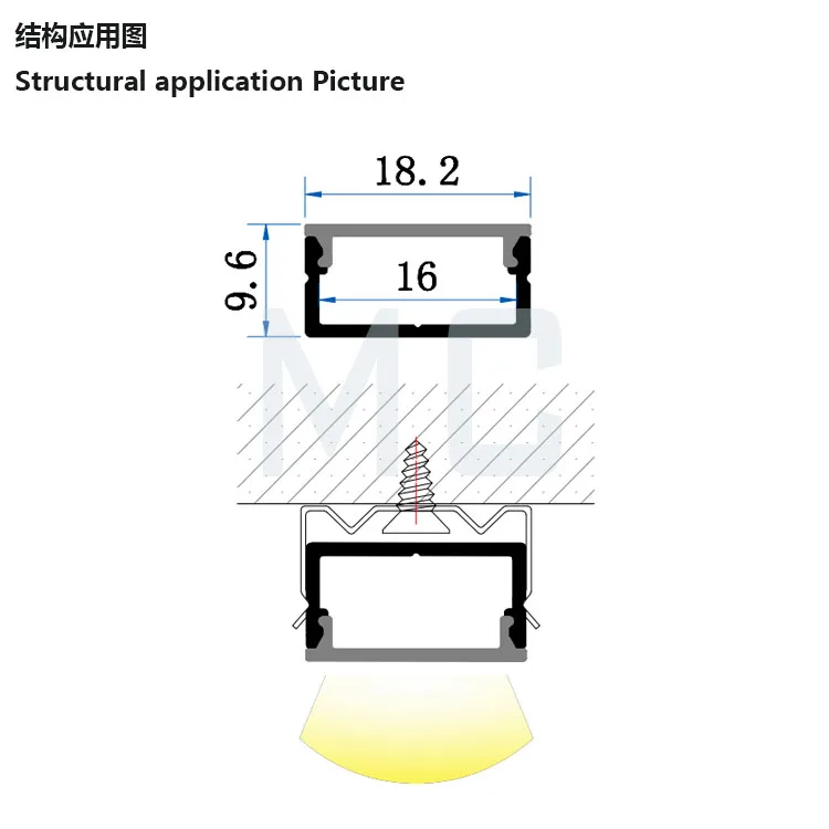 led alu light aluminum white/black powder coating for profile housing ,aluminium profile with led strip