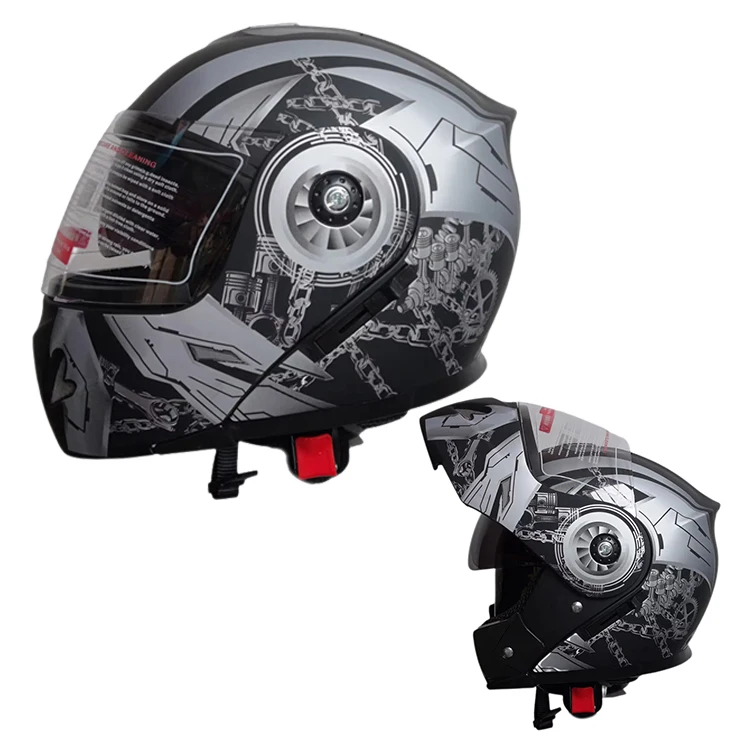 Unisex Adult Full Face Motorcycle Helmet Dual Lens Crash Off Road Flip Up Motocross Moto Helmet