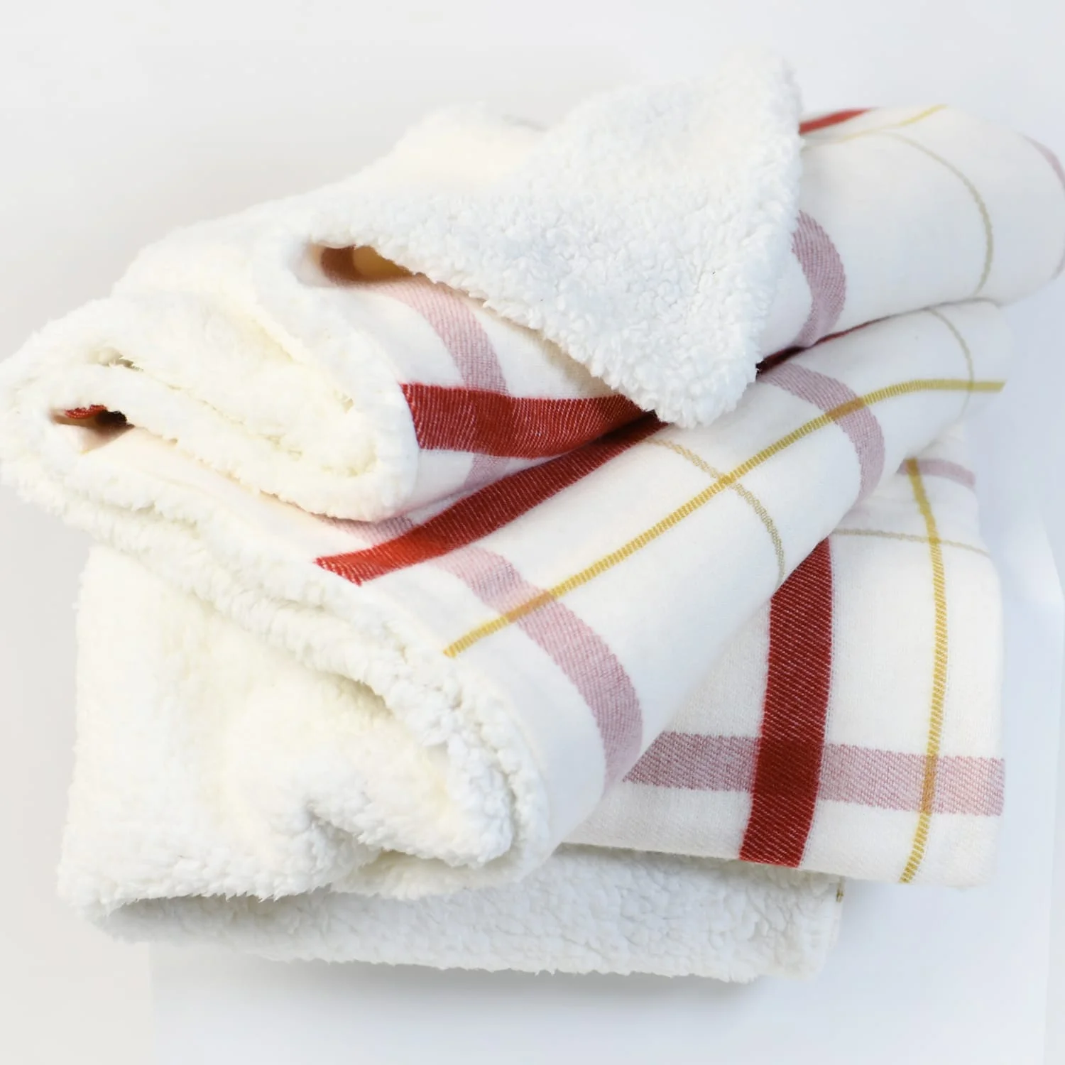 Customized Weighted Sherpa Fleece Cuddly Super Soft Warm Fluffy Chunky Cozy Checkered Plaid Sofa Throw Cover Blanket for winter