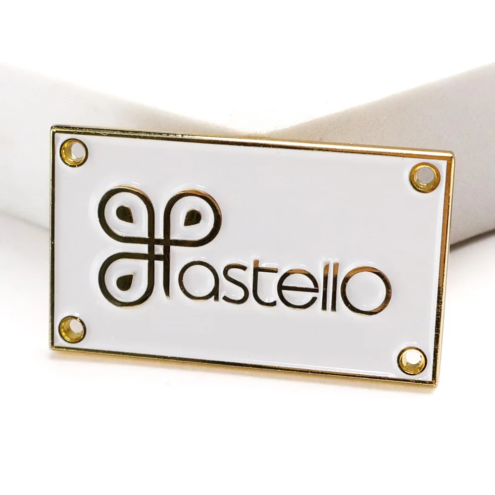 High quality custom equipment brand sticker logo embossed metal furniture tag for sofa