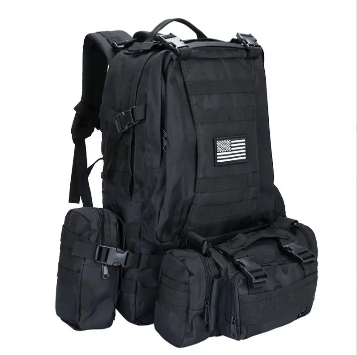 Laser Cutting Molle System Bagpack 900d Oxford Waterproof Camping Hunt 60L 4 in 1 Tactical Backpack