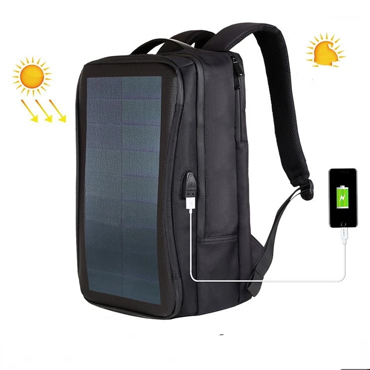 Customizable Custom Solar Bag Backpack Anti Theft Solar Panel Laptop Backpack with USB Charging Port Travel laptop School Bag