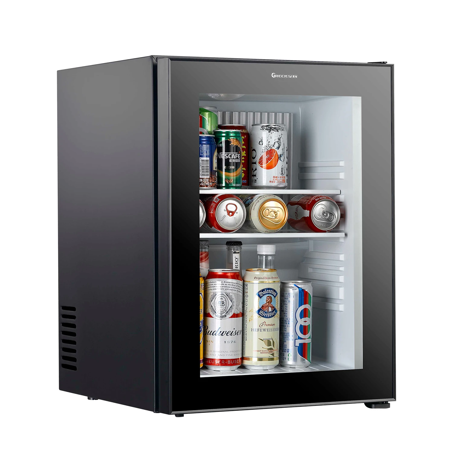 40L fridge  makercustom portable small commercial hotel fridge and freezer Glass door mini bar fridge