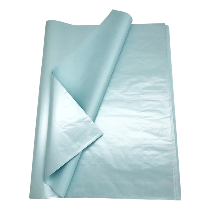Christmas Large Bulk Light Lake Blue Metallic Shiny Sparkle Wrapping Tissue Paper