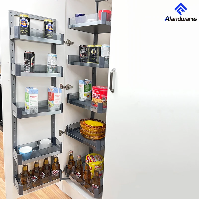 Functional Kitchen Pantry Organizer Soft Close Tandem Storage Basket Unit Tall Pull Out Pantry