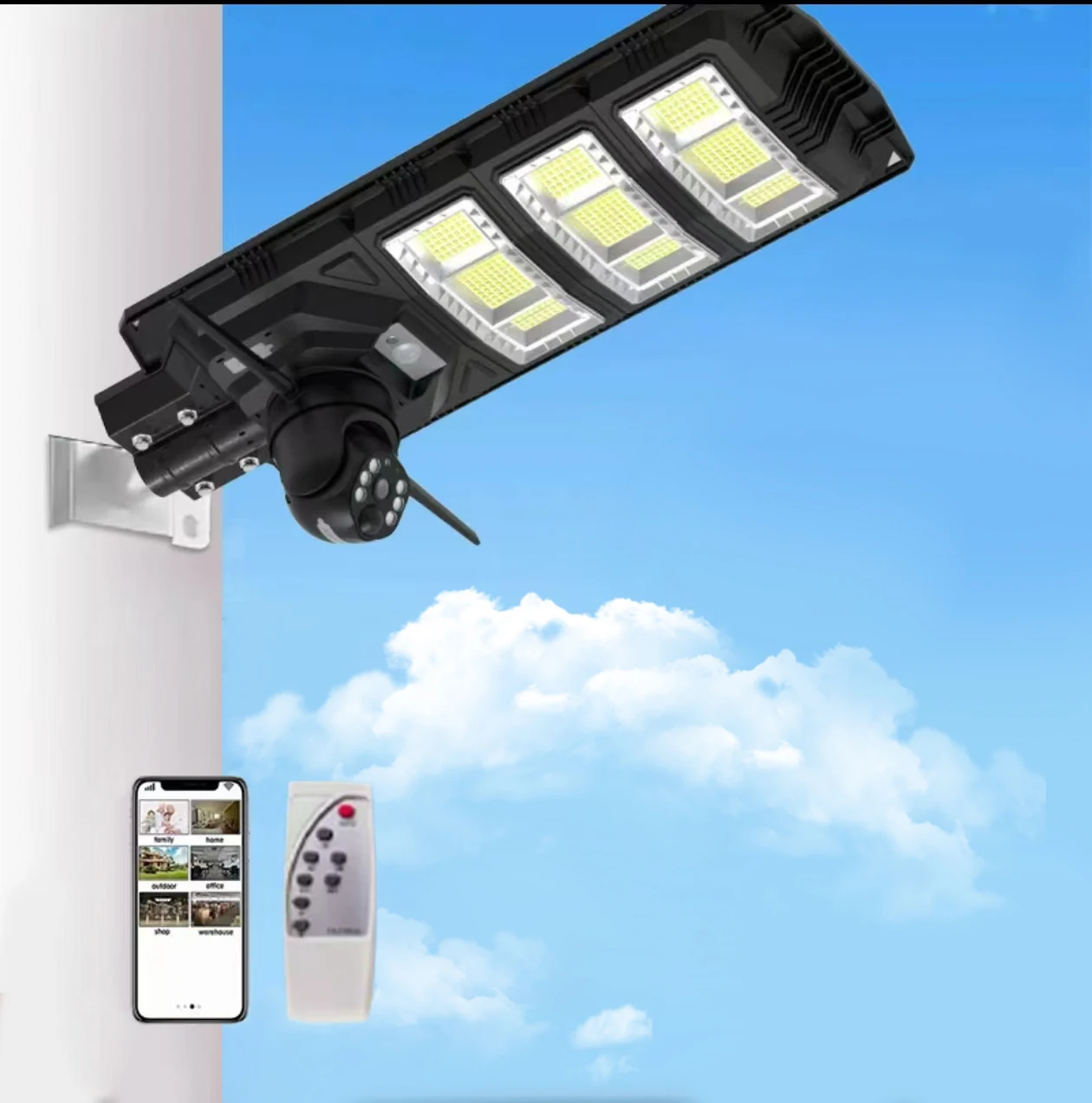 Factory Wholesale Outdoor Lighting LED Solar Street Light 60W IP65 Aluminum Body with Camera & WiFi/4G for Highway Application