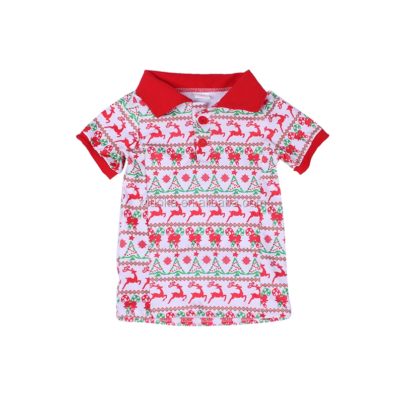 
Baby Boys Polo T-shirt Soft Top Customized Christmas Shirt Festival Clothes 