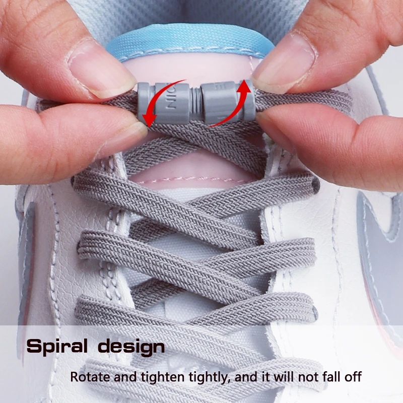 Colorful Capsule Lock Shoelaces No Tie Shoe Laces Elastic Laces Sneakers Without Ties Kids Adult 0.6cm Flat Shoelace for Shoes