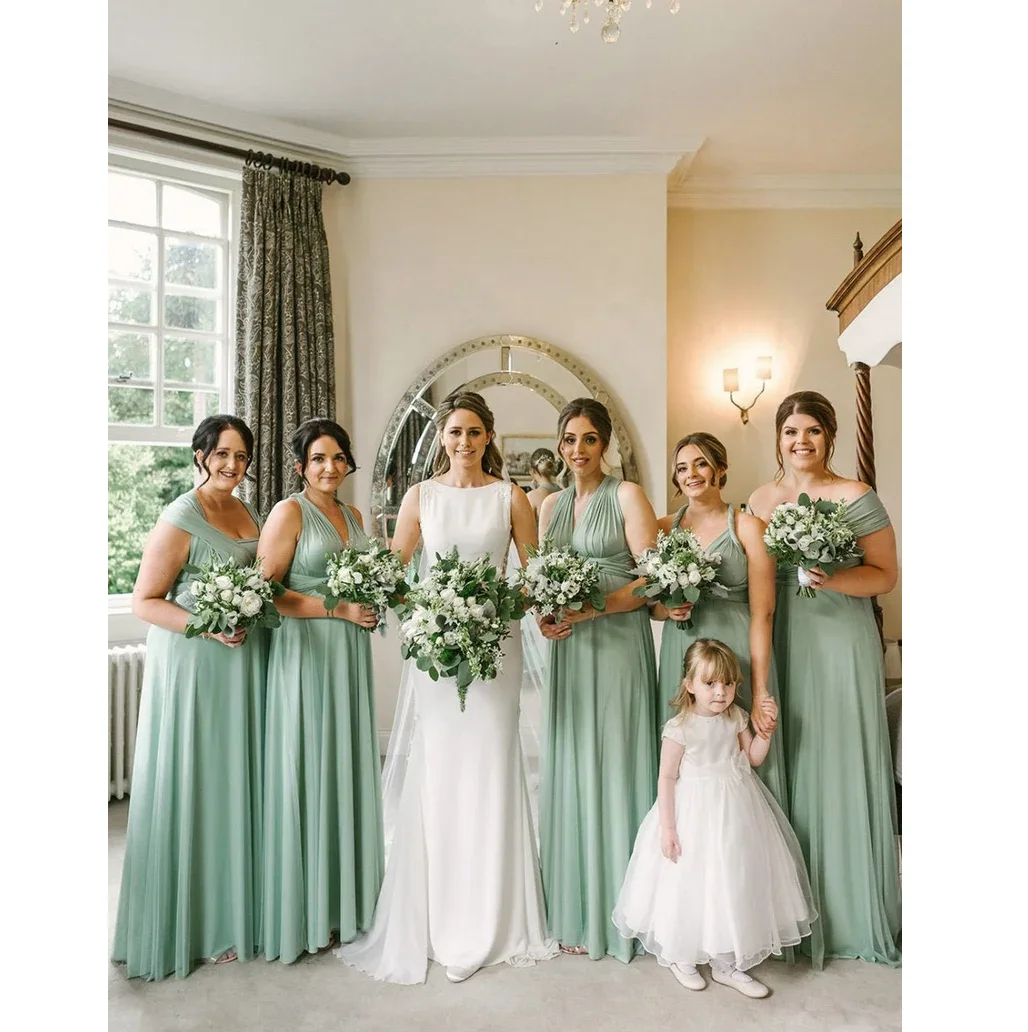 Long/ Short Sage Infinity Multi-way Wrap Convertible Bridesmaid Maternity Dress