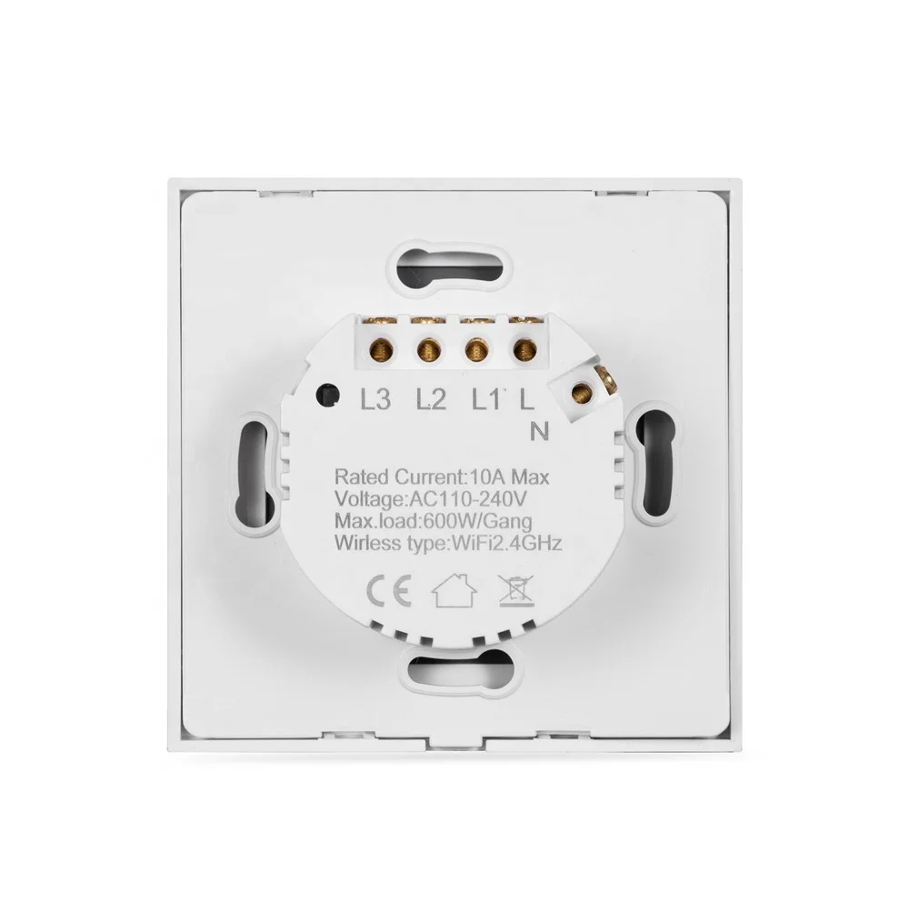 OEM ODM 1 Gang Smart Touch Electric Glass Switch Module Power Light Wall Switch UK standard with Tuya Wifi APP Smart Switch