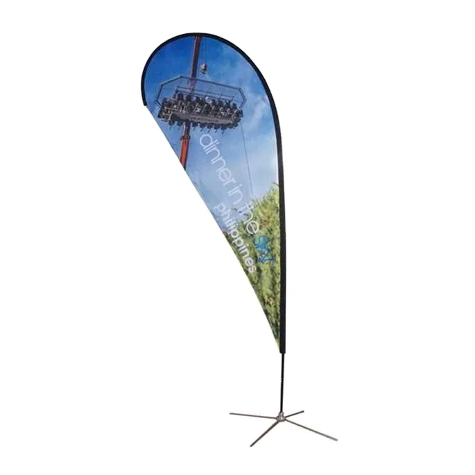 Factory price fabric teardrop shape flying promotional display sand beach flag banner