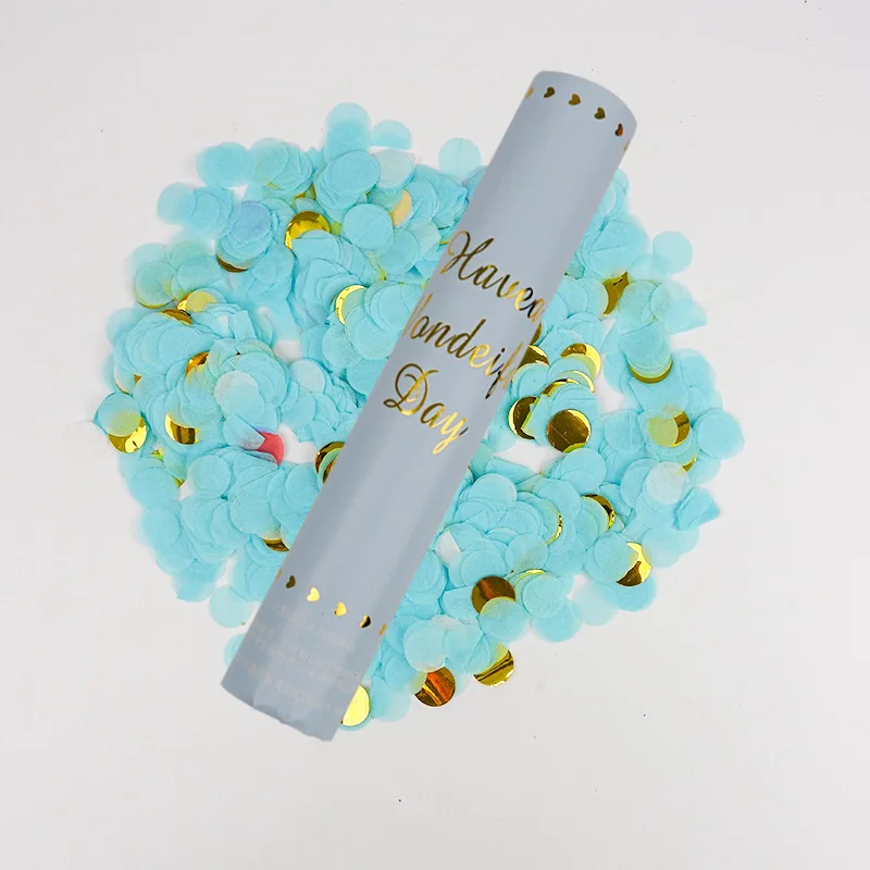 Festival Hand Held Spring Round Color Paper Premium Party Confetti Air Party Popper Cannon Shooter For Christmas Wedding