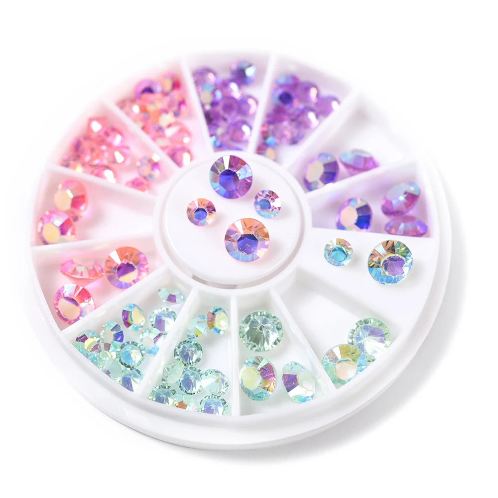 78pcs DIY Design Nail Rhinestone Decoration 3 Colors Multi-size Nail Art Crystal Rhinestone for 3D Nail Art Decorations Charms