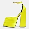 2022 new arrival satin material double platform brand design dress shoes for women