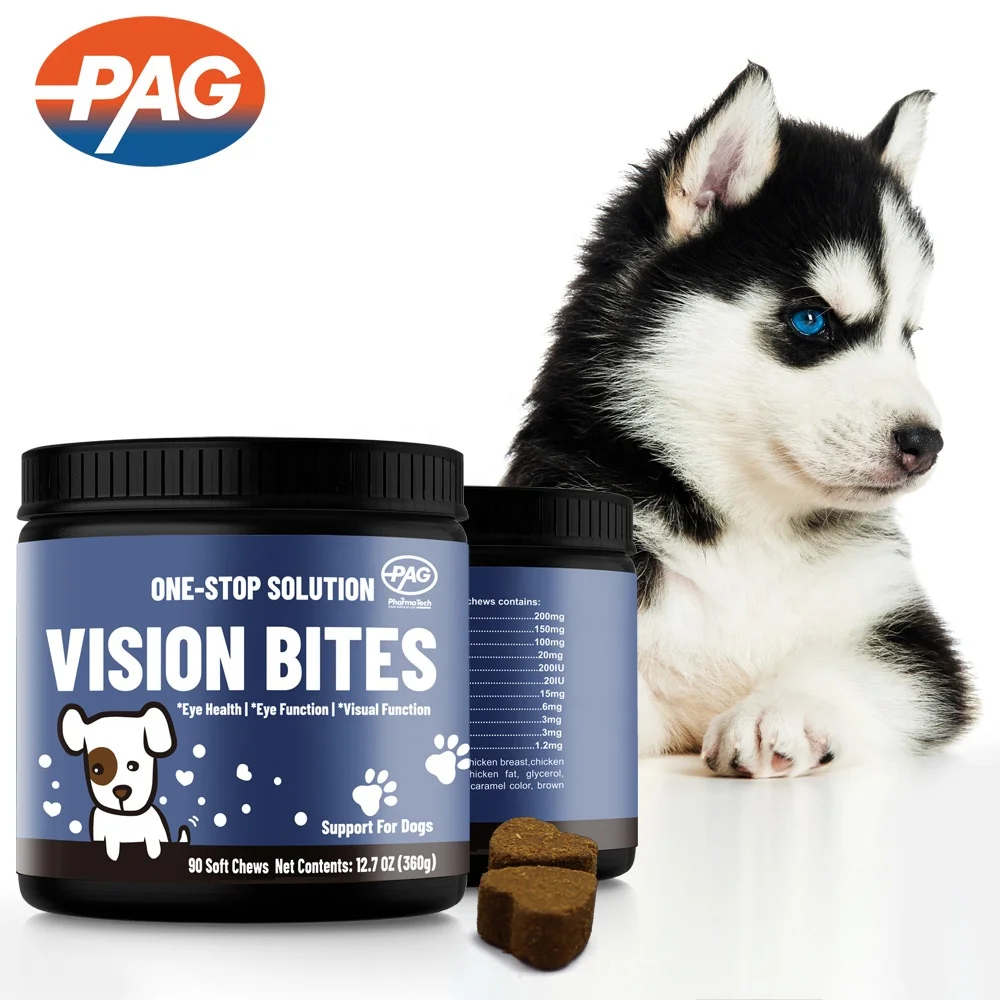 Custom Brand Logo Pet Supplement Clear Eye Stains Vitamin Coq10 Dog Soft Chew Supplement For Dog