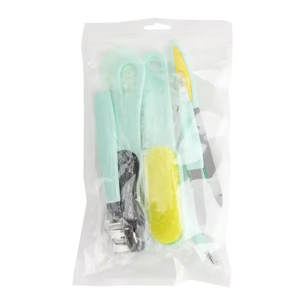 Multifunction Professional 9pcs Light Orange Manicure Pedicure Set Nail Care