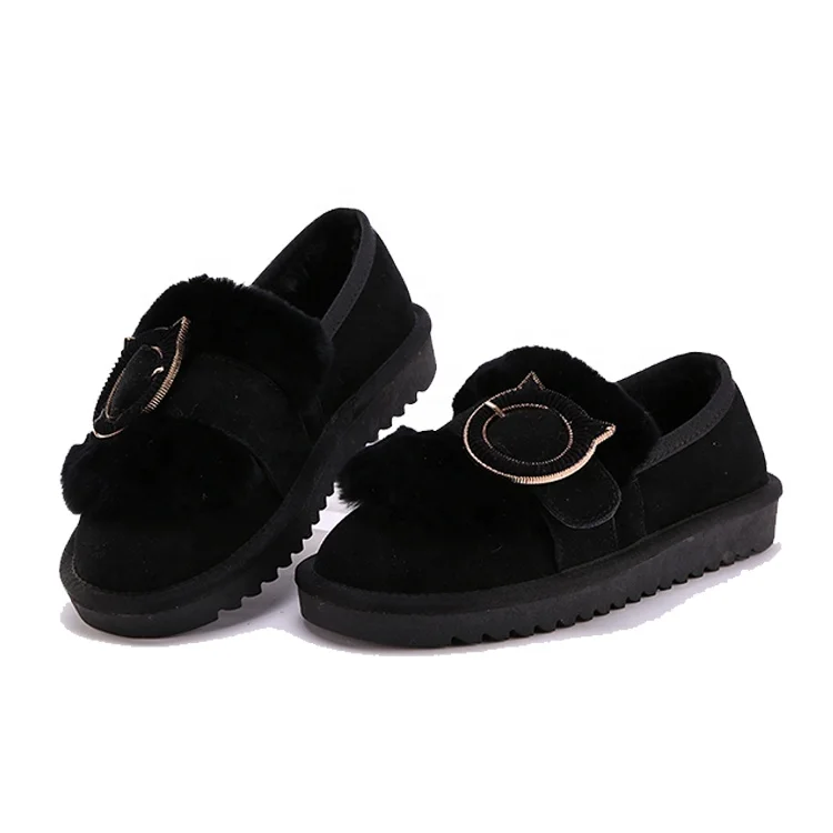 
Fashion Custom Indoor Casual Colorful Ladies Flat Comfortable Warm Rabbit Fur Slip-On Women Moccasin Slippers Shoes 