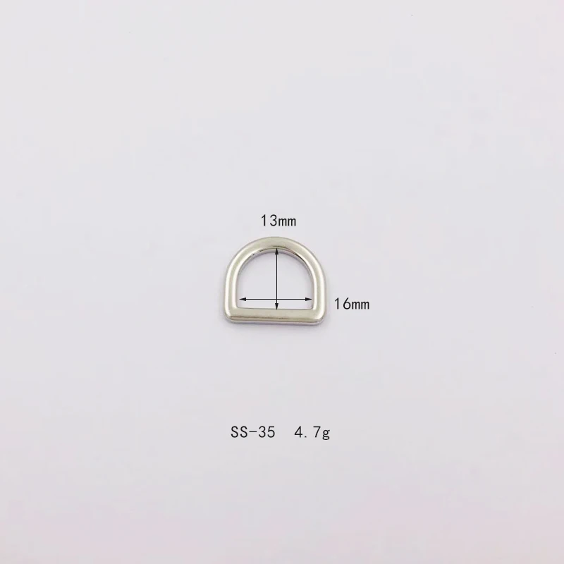 High Quality Anti-rust Anti-fade Vacuum Plating Stainless Steel D Rings Seamless Flat D Loops For Luxury Handbags Accessories