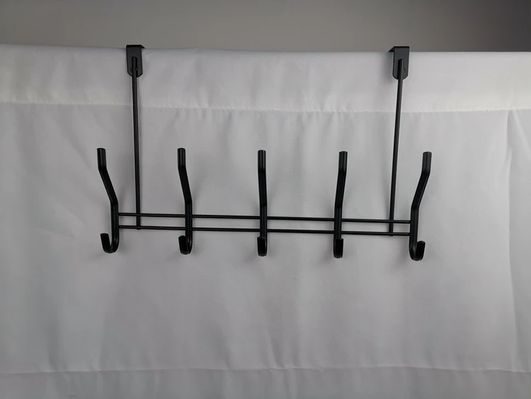 Hot Selling High Quality Over The Door Hook Door Hanger Metal Hook Rack with 5 Tri Hooks for Hanging Coats