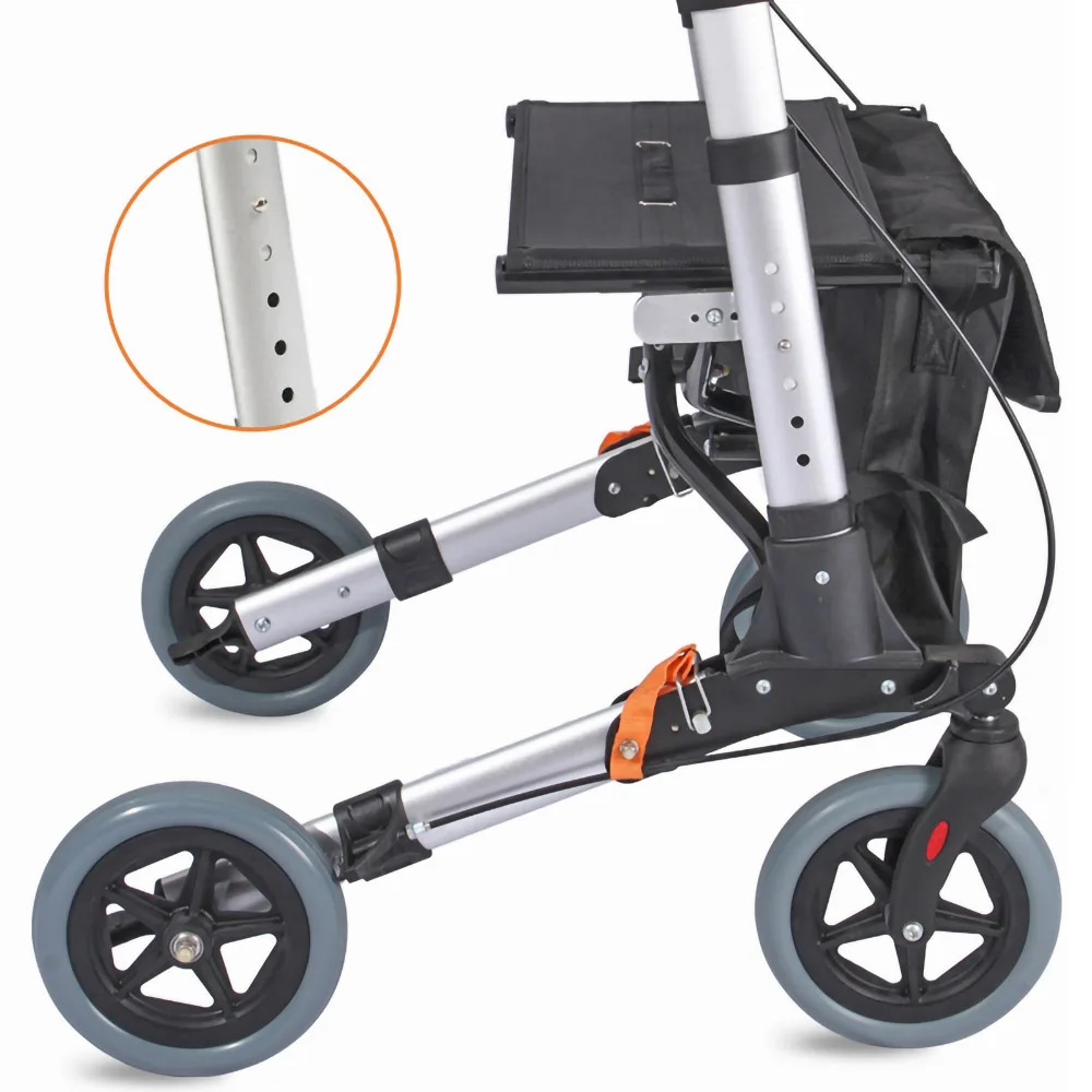 European style aluminum lightweight rollator walker with seat