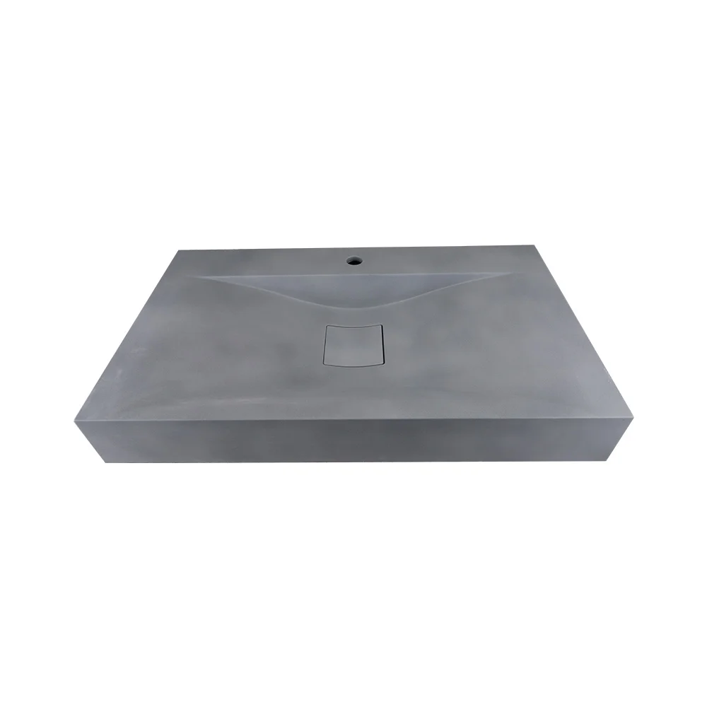 DASEN Wholesale hotel modern blue gray concrete bathroom wash basin balcony countertop concrete wash basin